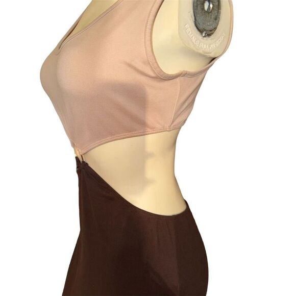 Hello Baby cut out block color Maxi Dress - Brown/combo size M - Picture 13 of 14